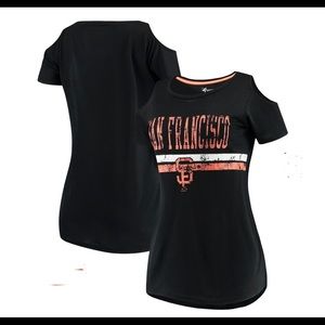 NWT San Francisco Giants Women's Cold Shoulder Scoopneck T-Shirt